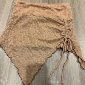 Electric Behavior light Beige Lace ruched tube top